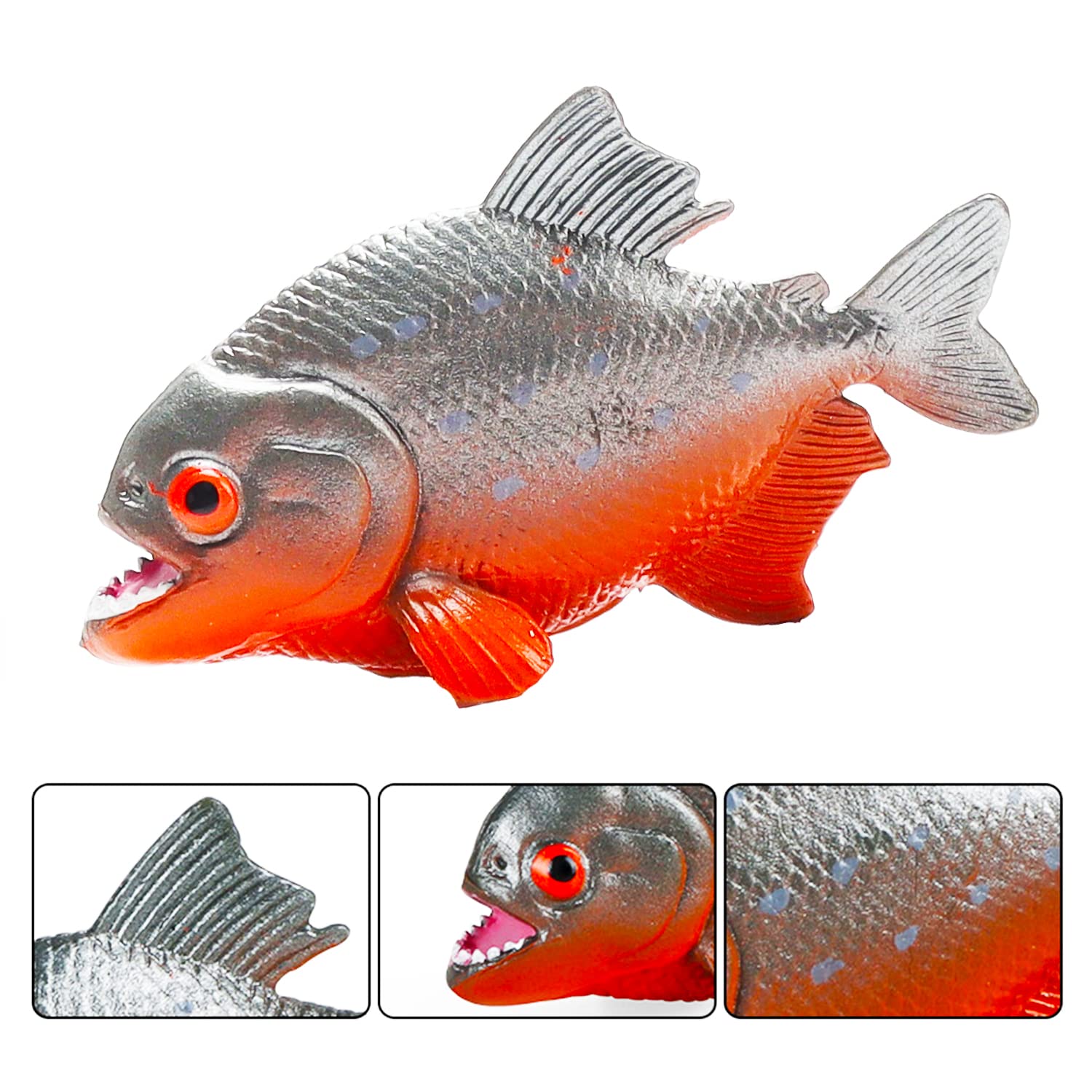 Amazon.co.jp: Hiawbon ピラニアフィギュア - リアルな手描きの動物の